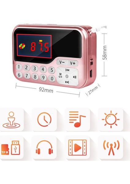 Kırmızı Jınserta Taşınabilir Mini Fm Radyo Hoparlör Müzik Çalar Tf Kart USB Pc Telefon Kılıfı Için LED Ekran Multimedya Mp3 Müzik Hoparlör (Yurt Dışından) modelleri