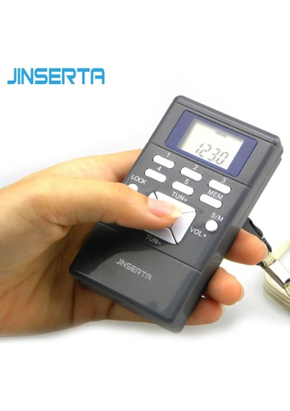 Jınserta Taşınabilir Mini Radyo Frekans Modülasyonu Dijital LED Ekran Radyo Alıcısı Sinyal Işleme + Kulaklık + Kordon (Yurt Dışından)