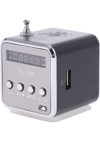 Gümüş TD-V26 Mini Radyo Alıcısı USB Taşınabilir Hoparlörler ile Fm Radyo Dijital Pc Telefon Mp3 Müzik Çalar Desteği Tf Kart (Yurt Dışından) indirimleri