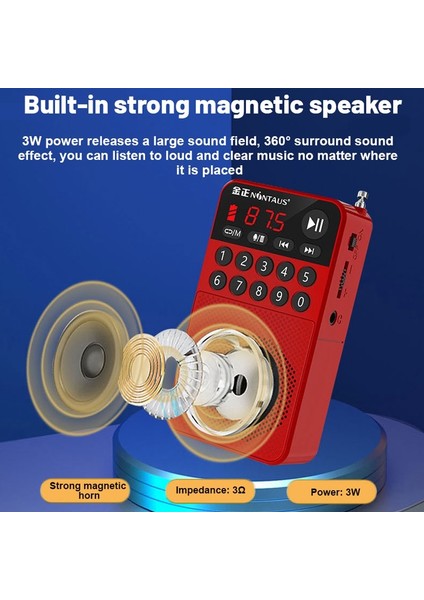 Kırmızı Cep Fm Radyo Taşınabilir Stereo Müzik Çalar Mini Kaydedici U Disk/tf Kart/kulaklık Solt Desteği Otomatik Kanal Arama (Yurt Dışından) fırsatları