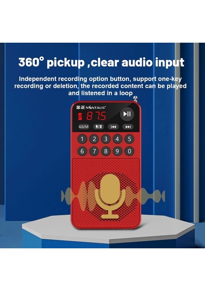 Kırmızı Cep Fm Radyo Taşınabilir Stereo Müzik Çalar Mini Kaydedici U Disk/tf Kart/kulaklık Solt Desteği Otomatik Kanal Arama (Yurt Dışından) indirimleri
