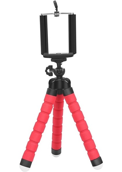 Kırmızı Tripod Seti Lıeve Mini Esnek Sünger Ahtapot Tripod iPhone Samsung Xiaomi Huawei Telefon Akıllı Telefon Tripod Gopro 9 8 7 Kamera (Yurt Dışından)