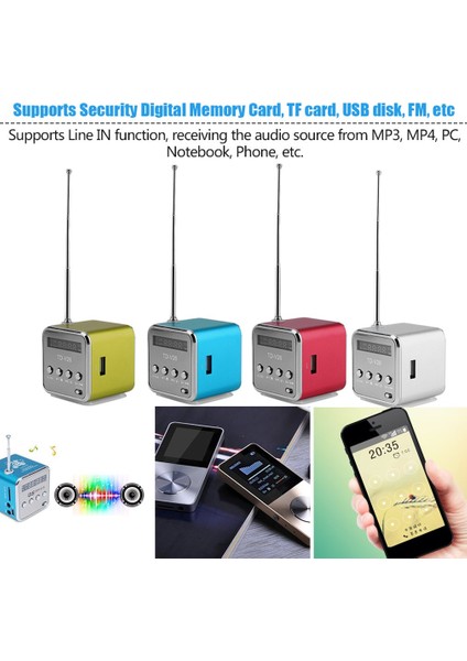 Mavi Taşınabilir Mp3/4 Fm Radyo, Mikro USB Bluetooth Alıcısı Mp3 Müzik Çalar Dahili Ses Arabirimi Hoparlör LCD Stere (Yurt Dışından) fiyatları