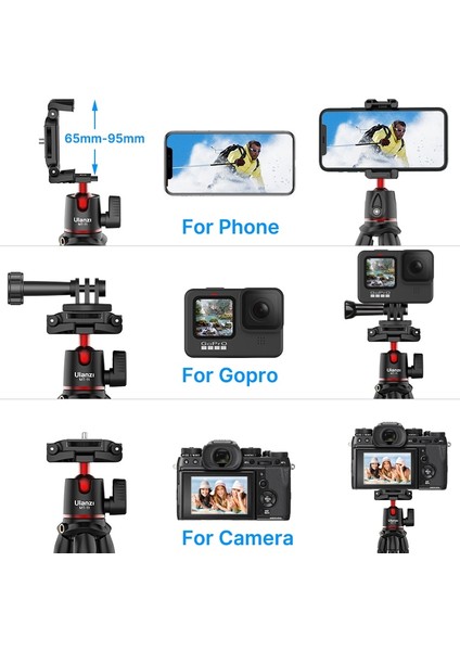 Ulanzı Sk-01 Ulanzi Mt-11 Ahtapot Esnek Tripod Telefon Slr Dslr Gopro Kamera Tripodu Uzatın 1/4 ''vidalı Ballhead Coldshoe Telefon Klip (Yurt Dışından)