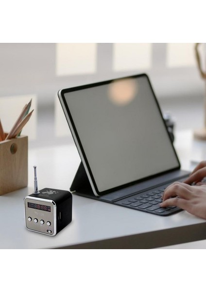 Siyah TD-V26 Fm Radyo Mp3 Çalar Hoparlör Taşınabilir Cep Dijital Fm Stereo Radyo Alıcısı LCD Ekran Desteği USB Tf Kart (Yurt Dışından)