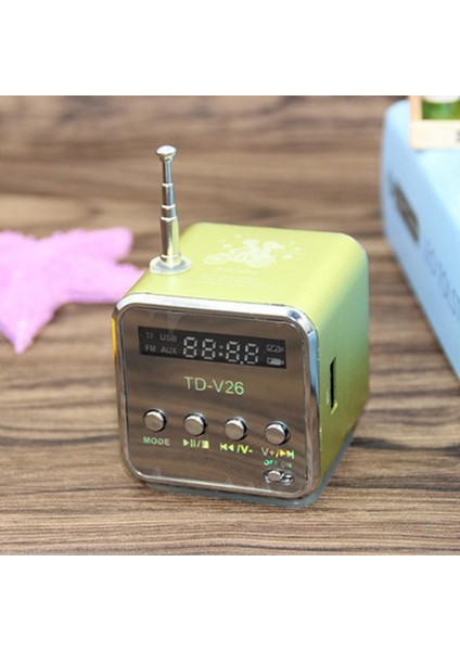 Siyah TD-V26 Fm Radyo Mp3 Çalar Hoparlör Taşınabilir Cep Dijital Fm Stereo Radyo Alıcısı LCD Ekran Desteği USB Tf Kart (Yurt Dışından)