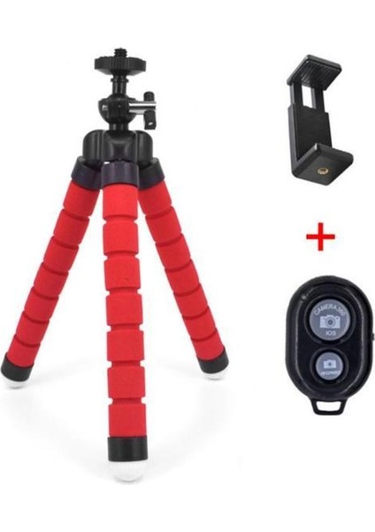 Kırmızı Sünger Ahtapot Mini Tripod Taşınabilir Kamera Mini Tripodlar IPhone Samsung Xiaomi Akıllı Telefon Kamera Tripodu Telefon Esnek (Yurt Dışından)