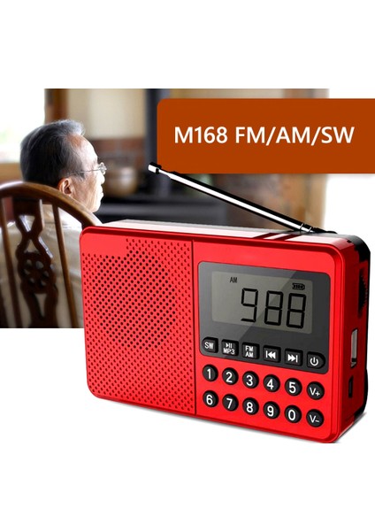 Kırmızı Fm/am/sw Elder Mp3 Radyo Çift Anten Tam Bant Mp3 Müzik Çalar LED Dijital Ekran 2.1 Kanal Desteği USB Stick/tf Kart (Yurt Dışından) indirimleri