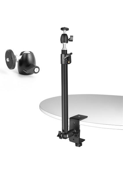 Top Kafalı C Standlı Tripod Ayaklı Masa Monitörü, 1/4 "top Kafalı Masa Armatür Halka Işık Ayarlanabilir Masa Üstü Braketi Standı Dslr Kamera (Yurt Dışından)