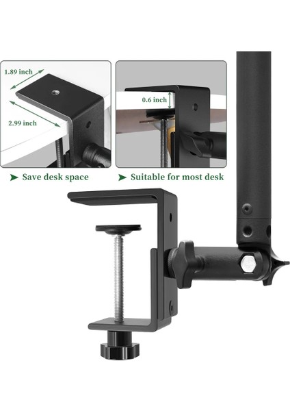 Top Kafalı C Standlı Tripod Ayaklı Masa Monitörü, 1/4 "top Kafalı Masa Armatür Halka Işık Ayarlanabilir Masa Üstü Braketi Standı Dslr Kamera (Yurt Dışından) fiyatları