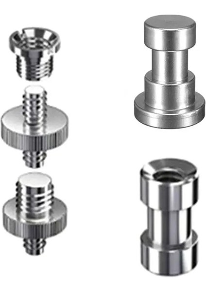 C 1 Takım 1/4 3/8 "erkek Dişi Metal Vida Kitleri Tripod Monopod Vidalı Bağlantı Dönüştürücü Adaptör Flaş Işığı Standı Fotoğraf Kiti (Yurt Dışından)