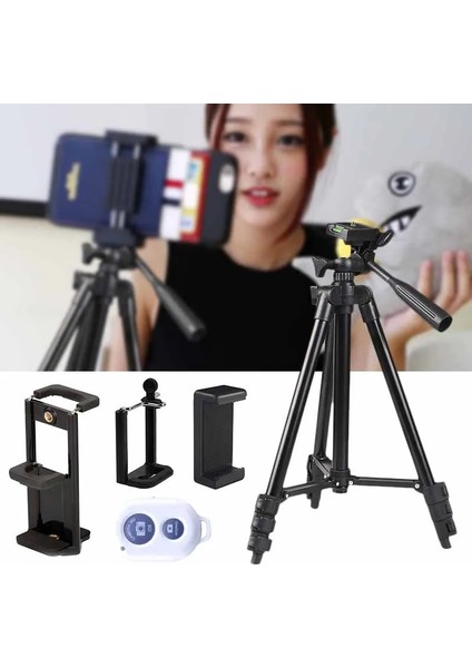 U-Şekilli Telefon Klipsi Telefon Için Tripod Hafif Kamera Tripod Standı Bluetooth Uyumlu Uzaktan Telefon Tutucu Video Fotoğrafçılığı Xiaomi Huawei Için (Yurt Dışından)