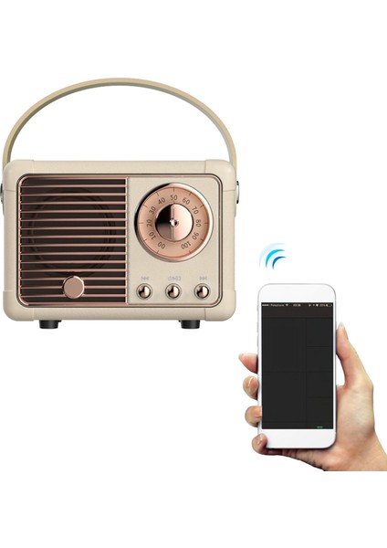 Yeşil Kablosuz Bluetooth Uyumlu Hoparlör Subwoofer Retro Açık USB Fm Dizüstü Bilgisayar Hoparlörü Su Geçirmez Ses Mini Hoparlör (Yurt Dışından)