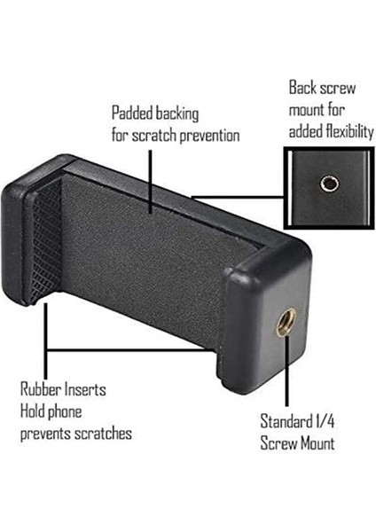 E Klip Evrensel Cep Telefonu Klip Braketi Tutucu Montaj 1/4 Vidalı Sıcak Ayakkabı Telefon Klip Tripod Monopod iPhone Samsung Xiaomi Için Standı (Yurt Dışından)