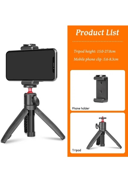 Tripod Sh Çift Amaçlı Masaüstü Tripod Uzatın Tripod Selfie Çubuğu Kısılabilir LED Video Kamera Rgb Işık Bluetooth Vlog Tripod Kiti (Yurt Dışından)