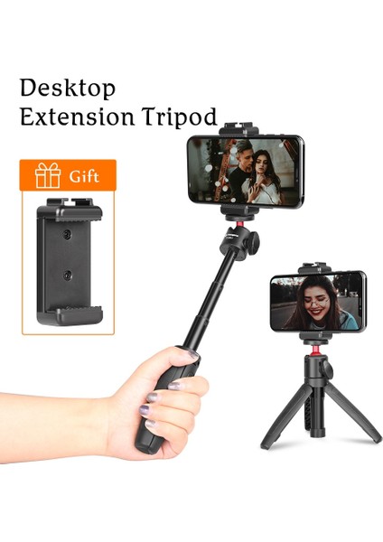 Tripod Sh Çift Amaçlı Masaüstü Tripod Uzatın Tripod Selfie Çubuğu Kısılabilir LED Video Kamera Rgb Işık Bluetooth Vlog Tripod Kiti (Yurt Dışından)