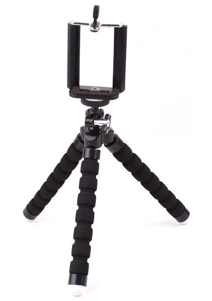 Siyah Telefon Tripod Tutucu Esnek Sünger Ahtapot Tripod Standı Montaj Veya Bluetooth Uzaktan Deklanşör Selfie Çubuğu Zamanlayıcı Braketi (Yurt Dışından)