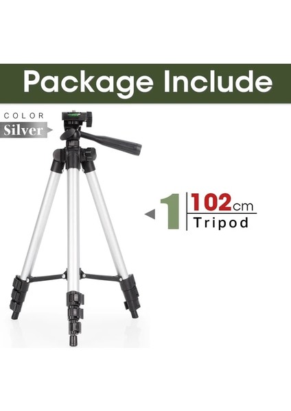Sadece Tripod-Gümüş Hafif Kamera Tripod Telefon Standı Tutacağı Taşınabilir Masaüstü Cep Telefonu Tripod iPhone Canon Sony Nikon Video Kamera Para (Yurt Dışından)