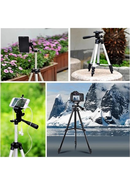 Sadece Tripod-Gümüş Hafif Kamera Tripod Telefon Standı Tutacağı Taşınabilir Masaüstü Cep Telefonu Tripod iPhone Canon Sony Nikon Video Kamera Para (Yurt Dışından) indirimleri