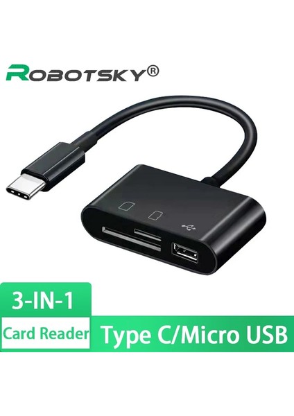 Mikro 3'ü 1 Arada Beyaz Sd Kart Okuyucu USB C Kart Okuyucu 3'ü 1 Arada USB Tf/mirco Sd Akıllı Bellek Kartı Okuyucu Tip C Otg Flash Sürücü Kart Okuyucu Adaptörü (Yurt Dışından) indirimleri