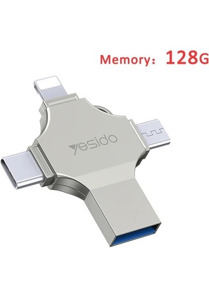 FL10-128G Yesido 4'ü 1 Arada Tip-C Otg Adaptörü Usb3.0 16GB 32GB Pendrive 64GB USB Sopa 128GB 256GB Flash Memory Stick iPhone Android Pc Için (Yurt Dışından)