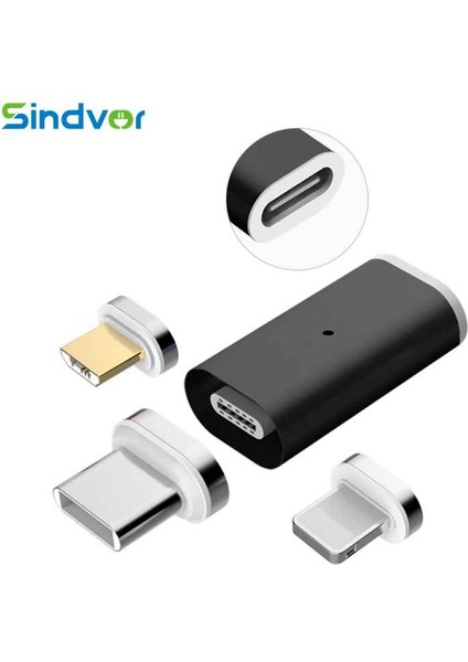 Mavi USB Tip C Manyetik Adaptör iPhone Xiaomi Samsung Lg Için USB C Dişi USB C Mikro Ios Mıknatıs USB Tip-C Dönüştürücü Konektörü (Yurt Dışından)