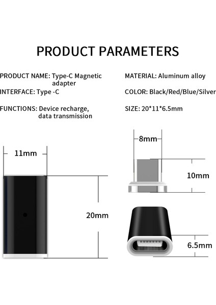 Mavi USB Tip C Manyetik Adaptör iPhone Xiaomi Samsung Lg Için USB C Dişi USB C Mikro Ios Mıknatıs USB Tip-C Dönüştürücü Konektörü (Yurt Dışından)