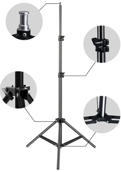 Düz Kafa 150 Cm/59 Inç Fotoğraf Tripod Işık Standı 1/4 "vidalı Doğum Günü Partisi Toplantısı Seyahat Düğün (Yurt Dışından)