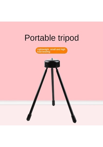 E Klip 14/19/25CM Taşınabilir Mini Demir Tripod, Başucu Masaüstü Metal Telefon Tutucu, 1/4 Vida Arayüzü, Küçük, Hafif ve Katlanabilir (Yurt Dışından)