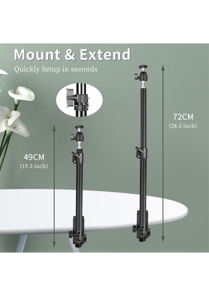 Top Kafalı C Standlı Tripod Ayaklı Masa Monitörü, 1/4 "top Kafalı Masa Armatür Halka Işık Ayarlanabilir Masa Üstü Braketi Standı Dslr Kamera (Yurt Dışından) fırsatları