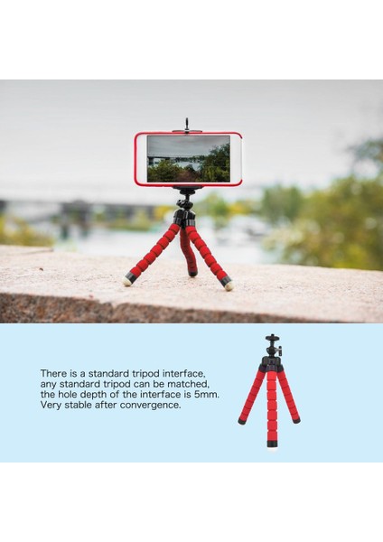 Sadece Uzaktan Kumanda Mobil Tutucu Esnek Sünger Ahtapot Mini Tripod Kablosuz Uzaktan Deklanşör IPhone Mini Kamera Tripod Telefon Tutucu Klip Standı (Yurt Dışından)