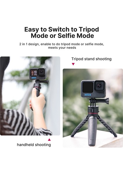 Qr Toka Montajlı Ulanzi Go-Quick Iı Tripod, Gopro Djı Insta Action Cam Için Hızlı Serbest Bırakılan Manyetik Montajlı Mini Tripod ile Gopro Vlog Tripodunu Uzatın (Yurt Dışından)