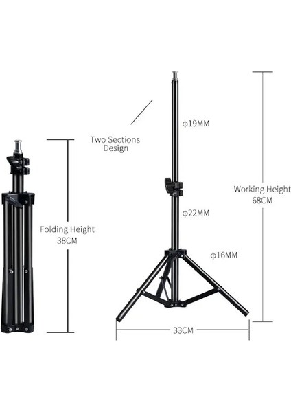 Paket B 37/68/100/150/190 cm Seviye Vida Kafası Fotoğraf Selfie Taşınabilir Işık Tripod Mini Fotoğraf Stüdyosu Için Trepied Akıllı Telefon Standı (Yurt Dışından)