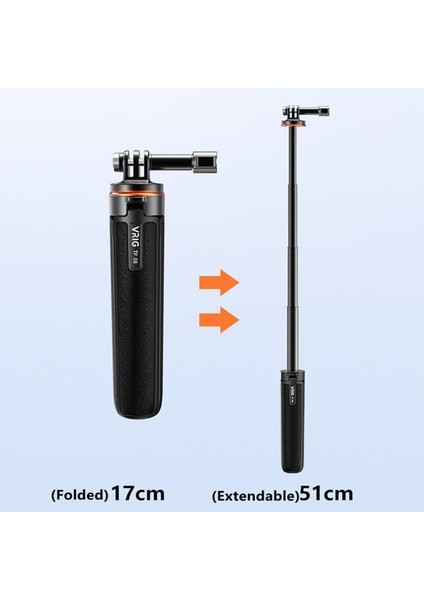 Selfie Çubuğu Tripod Yeni Alüminyum Uzatın Selfie Çubuğu Tripod Taşınabilir Vlog Tripod Gopro Hero Için Standı 11 10 9 8 7 6 5 Osmo Action Insta 360 One R X3 (Yurt Dışından)