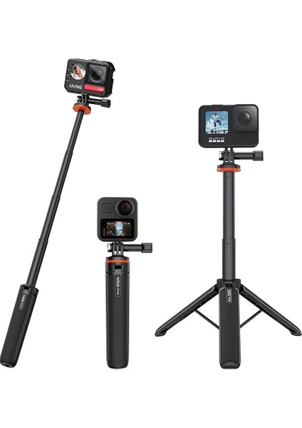 Selfie Çubuğu Tripod Yeni Alüminyum Uzatın Selfie Çubuğu Tripod Taşınabilir Vlog Tripod Gopro Hero Için Standı 11 10 9 8 7 6 5 Osmo Action Insta 360 One R X3 (Yurt Dışından)