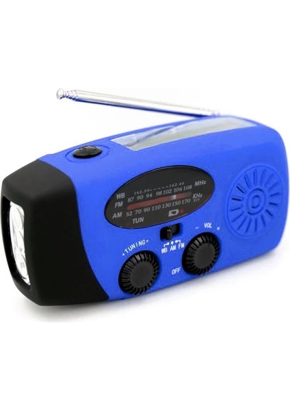 2000MAH Mavi Taşınabilir Radyo El Krank Güneş El Radyosu Güneş Krank Am/fm/noaa Hava Radyo Acil El Feneri 4500MAH Meyilli (Yurt Dışından)