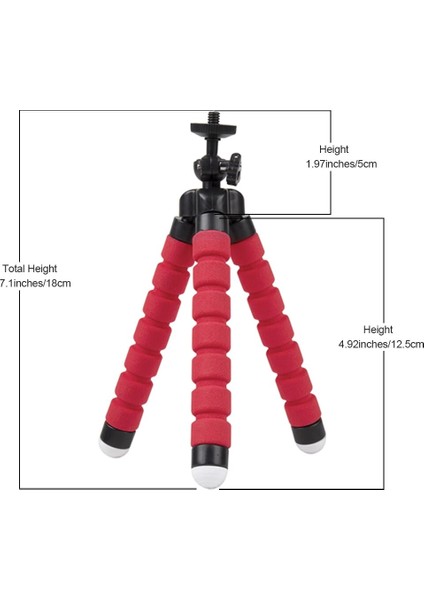 Kırmızı Tripod Kiti Telefon Için Tripod Esnek Sünger Ahtapot Mini Tripod iPhone Samsung Xiaomi Için Akıllı Telefon Tutucu Klip Standı Gopro 9 8 7 (Yurt Dışından) indirimleri