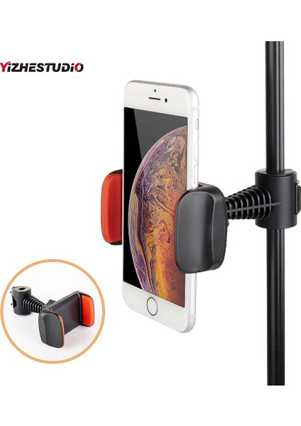 Siyah Yizhestudio Ayarlanabilir Telefon Tutucu Klipsi, Halka Işık Standı Selfie Lambası Video Canlı 3,5-5,7 Inç Telefon Standı Için Kelepçeli (Yurt Dışından) fiyatları