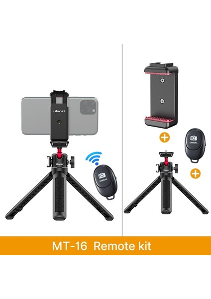 Mt-16 Uzaktan Kiti Vıjım Ulanzi Mt-16 Telefon Için Katlanabilir Tripod Soğuk Ayakkabı Topu Kafa 1/4 ''selfie Sopa Mini Tutucu Braketi Mobil Kamera Dslr Için (Yurt Dışından)