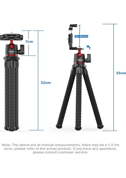 Uzaktan Ulanzi Mt-11 Dslr Akıllı Telefon Için Esnek Ahtapot Tripod 2 In 1 Tripod Sihirli Kol Için 1/4 '' Vida Uzatın LED Video Işığı (Yurt Dışından)
