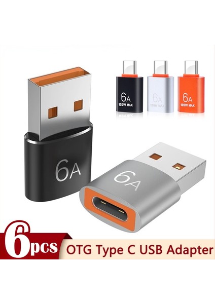 Karışık Tip C 3 Adet 3-1 Adet 6A Usb'den Tip C'ye Otg Adaptör 120 W Usb-C Erkek Tip-C Dişi Şarj Aleti Dönüştürücü Macbook Samsung Için Veri Aktarım Adaptörü (Yurt Dışından)