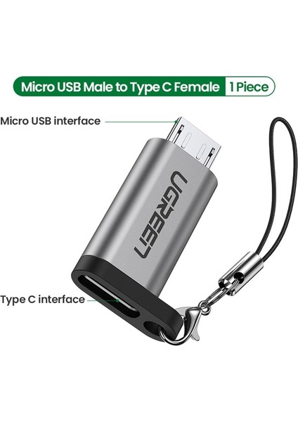 Mikro Usb'den Usb'ye C Uyeşil USB C Tipi Adaptör Tip C'den Mikro Usb'ye Dişi-Erkek Dönüştürücüler Xiaomi Samsung Şarj Veri Kablosu Usbc USB C Adaptörü (Yurt Dışından)