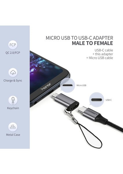 Mikro Usb'den Usb'ye C Uyeşil USB C Tipi Adaptör Tip C'den Mikro Usb'ye Dişi-Erkek Dönüştürücüler Xiaomi Samsung Şarj Veri Kablosu Usbc USB C Adaptörü (Yurt Dışından)