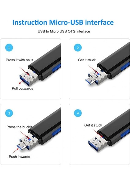 Siyah 5 In 1 Tip C Adaptör Çok Fonksiyonlu USB Mikro Tf Sd Hafıza Kartı Okuyucu Otg Cep Telefonu Bilgisayar Akıllı Telefon Dock Otg Adaptörü (Yurt Dışından)