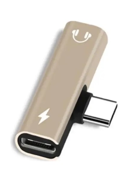 Tuhao Altın 1 Adet 3.5mm Tip C Ses Adaptör Fişi Yardımcı Jak Adaptör Soketi USB C Şarj Uzatma Kulaklık Adaptörü Xiaomi Huawei Için (Yurt Dışından)