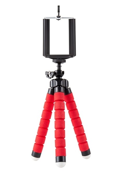 Kırmızı Set Yizhestudio Tripod Para Movil Mini Tripod Esnek Sünger Ahtapot Tripodlar Gopro Para Kamera Masaüstü Için iPhone Samsung Klip (Yurt Dışından)