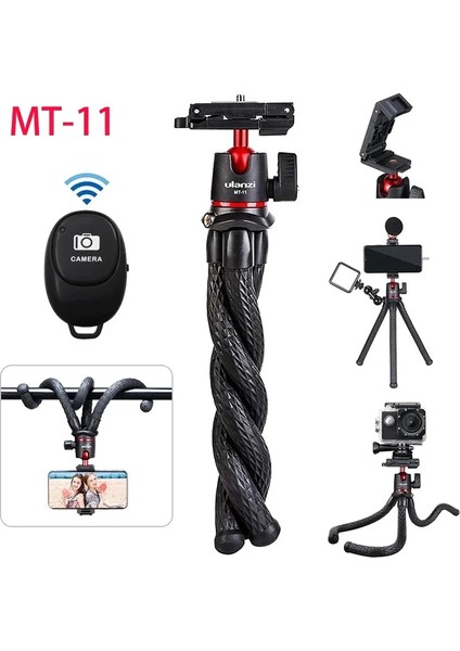 Mt-11 Tripod St-07 Ulanzi Mt-11 Mt-33 Seyahat Esnek Ahtapot Akıllı Telefon Dslr Slr Vlog 2 In 1 Tripod Kamera Gopro 11 10 9 iPhone 14 13 Pro (Yurt Dışından)