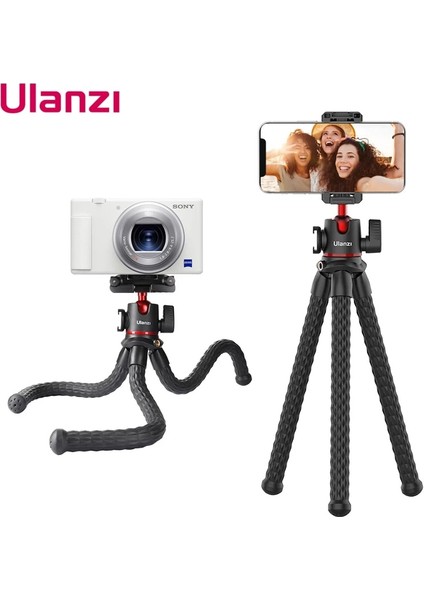 Ft-01 Ulanzi Mt-33 Ahtapot Esnek Tripod Dslr Slr Kamera Akıllı Telefon Vlog Tripod Ayarlanabilir Ballhead Soğuk Ayakkabı LED Işık Mic Için (Yurt Dışından)