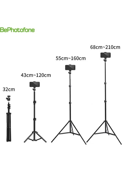 2.1 M Tripod 1.2/1.6/2.1 M Taşınabilir Alüminyum Telefon Dsl Kamera Canlı Tripod Standı Dağı Dijital Kamera Tripodu Desteği iPhone Için LED Halka Işık (Yurt Dışından)