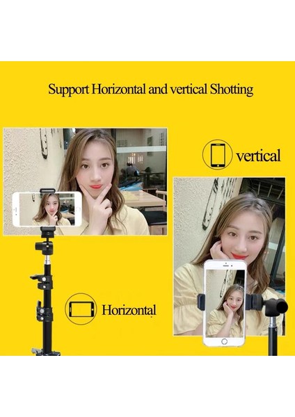 2.1 M Tripod 1.2/1.6/2.1 M Taşınabilir Alüminyum Telefon Dsl Kamera Canlı Tripod Standı Dağı Dijital Kamera Tripodu Desteği iPhone Için LED Halka Işık (Yurt Dışından)